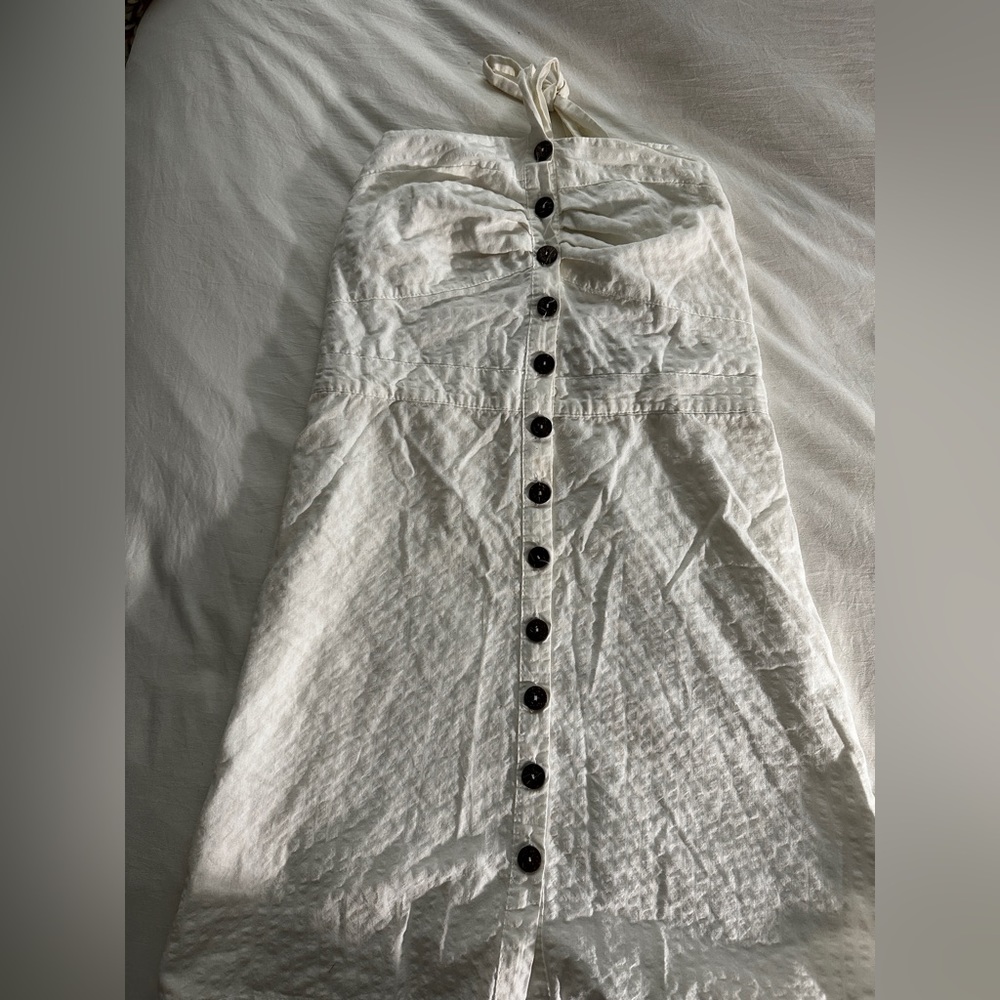 Vintage Button White mini dress